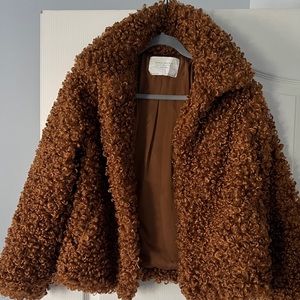 Zara Warm Rust Color Teddy Coat; In Great Condition
